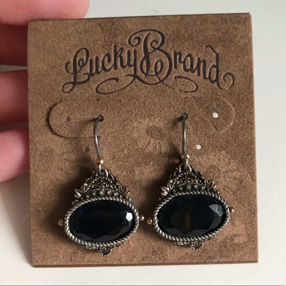 Lucky Brand Dark Sapphire Blue Earrings